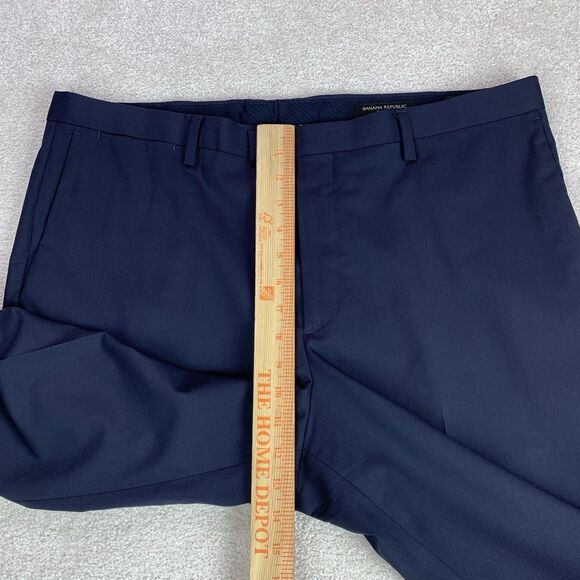 Banana Republic Italian Wool Dress Pant Mens 36 (Fits 38)  Blue Marzotto Stretch - Picture 13 of 14
